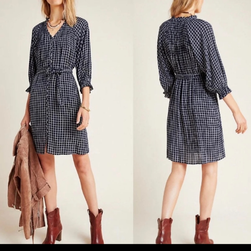 Maeve by Anthropologie size X.Large. Lie and white square pattern